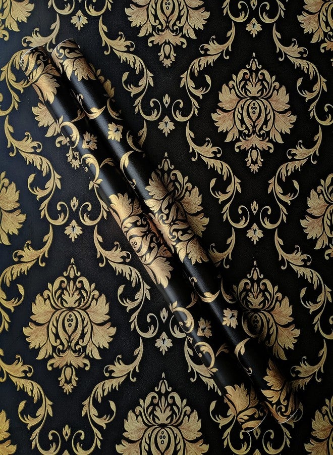 ROSASTELLA Self Adhesive Decorative Peel Stick Waterproof Royal Damask Wallpaper Wall Decor Removable Wall Paper for Living Room Hall Decoration PVC Vinyl DIY Contact Paper 45x304 CM - Image 4